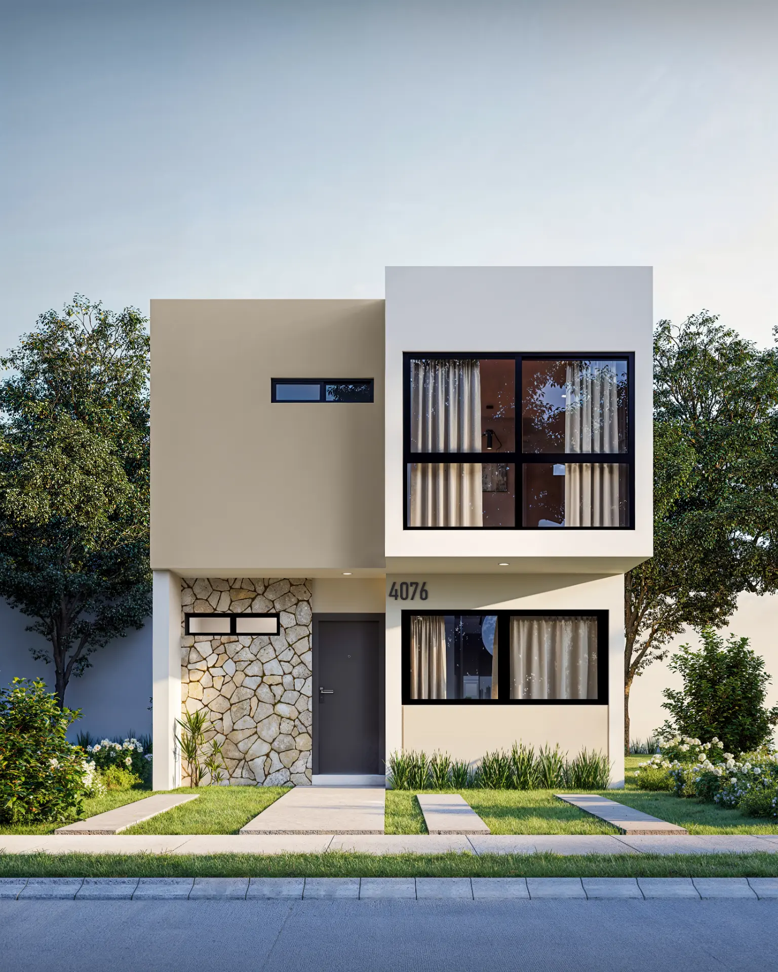Fachada de casa modelo Luna en Almamía Residencial
